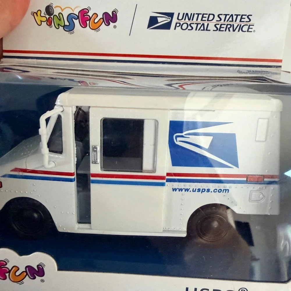 Kinsfun USPS LLV Mail Truck 1:36 Scale Die Cast Metal Pull Back Action KT5112W